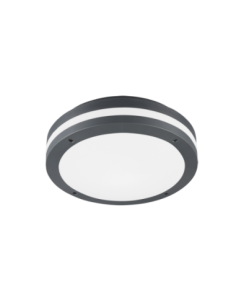 Trio – Piave – Plafonnier LED 11W avec détecteur, anthracite, Ø30 cm, pour extérieur