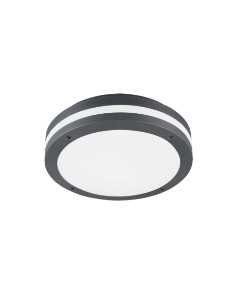 Trio – Piave – Plafonnier LED 11W avec détecteur, anthracite, Ø30 cm, pour extérieur
