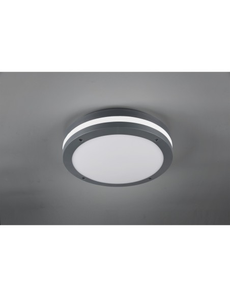 Plafonnier LED - Détecteur, 1180lm, 3000K, Anthracite - Trio - Piave