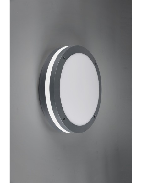 Plafonnier LED - Détecteur, 1180lm, 3000K, Anthracite - Trio - Piave