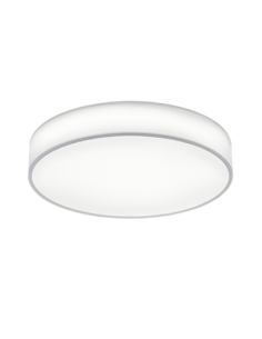 Trio – Lugano – Plafonnier LED SMD 42W, 4900lm, 3000-5000K, abat-jour en tissu blanc