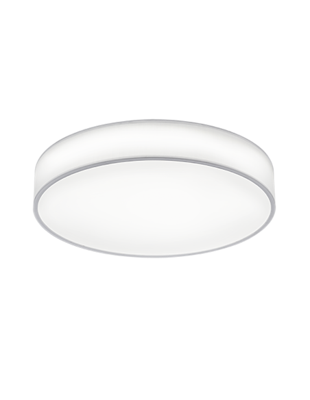 Trio – Lugano – Plafonnier LED SMD 42W, 4900lm, 3000-5000K, abat-jour en tissu blanc