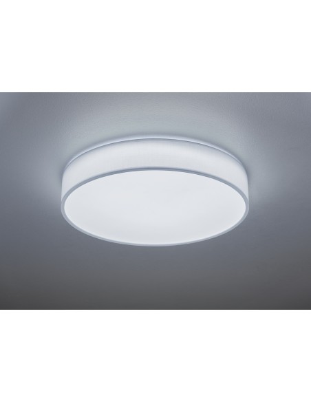 Plafonnier LED SMD, 42W, 4900lm, 3000-5000K, Tissu Blanc - Trio - Lugano