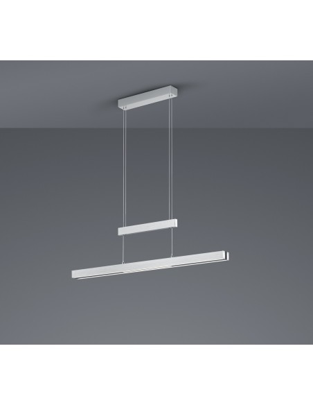 Suspension LED 45W réglable aluminium et noir - Trio - Trajan