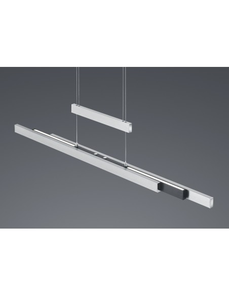 Suspension LED 45W réglable aluminium et noir - Trio - Trajan