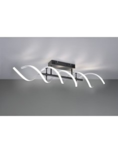TRIO Sequence – Plafonnier LED 41W, 5000 lm, variateur 3 niveaux & 3 couleurs, design spirale noir mat/aluminium 2