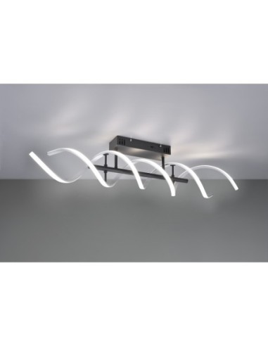 TRIO Sequence – Plafonnier LED design spirale, lumière réglable blanc chaud, neutre et jour, économie d’énergie 80 %