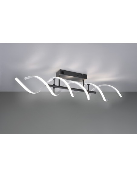 TRIO Sequence – Plafonnier LED design spirale, lumière réglable blanc chaud, neutre et jour, économie d’énergie 80 %
