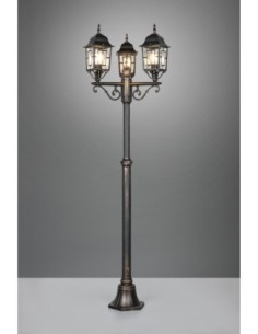 Trio Volturno – Potelet extérieur 3xE27, fonte d'aluminium rouille antique, H. 200 cm, IP44 2