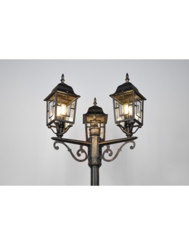 Trio Volturno – Luminaire extérieur 3x60W, style vintage, fonte d’aluminium, IP44