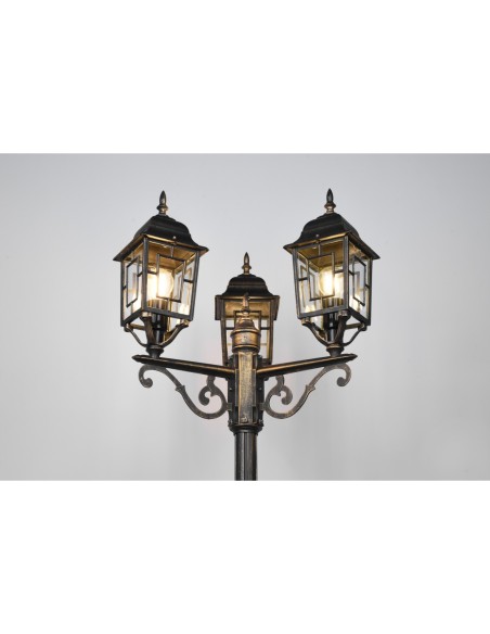 Trio Volturno – Luminaire extérieur 3x60W, style vintage, fonte d’aluminium, IP44