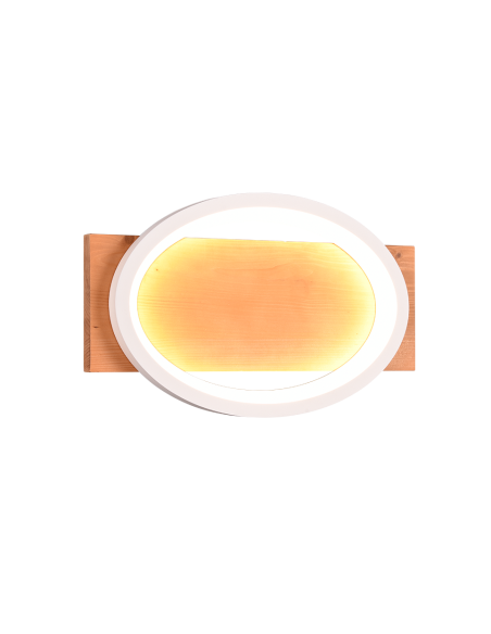 Trio Barca – Applique/Plafonnier LED 16W, bois naturel et blanc mat, 1800 lm, IP20