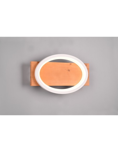 Applique Led murale ou plafond blanc mat bois naturel - Trio - Barca