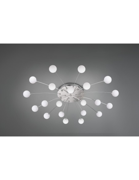 Trio Bullet – Plafonnier moderne LED 3000K, 21 sources lumineuses, IP20, nickel mat