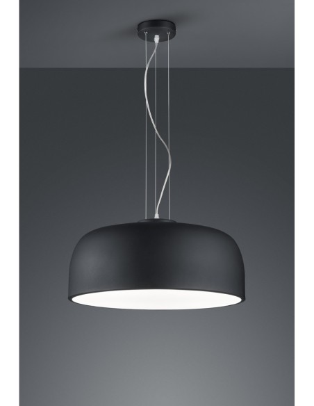 Trio Baron – Luminaire suspendu 4xE27, design moderne, métal noir, Ø52 cm
