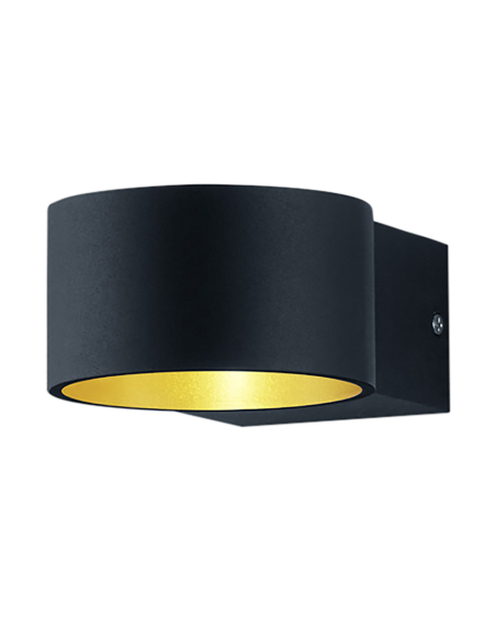 Trio LACAPO – Applique murale LED 4,3W, 430lm, 3000K, noir et or, éclairage haut/bas