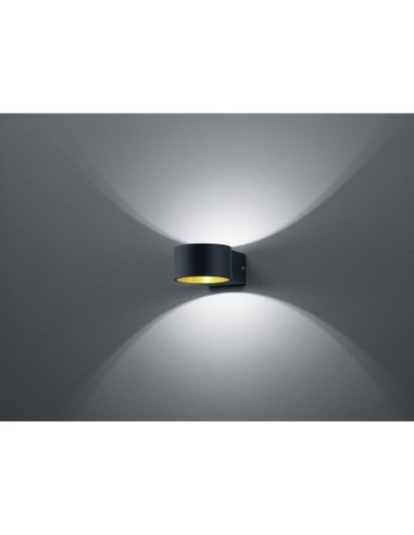 Trio LACAPO – Applique LED design 4,3W, lumière double émission 430lm, 3000K, noir/or