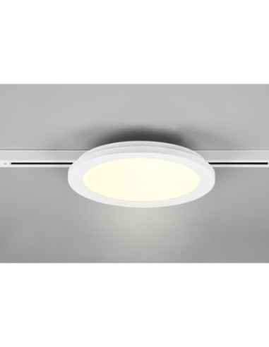 Trio Camillus – Plafonnier LED 13W, dimmable, 1400lm, 3000K, système rail DUOline, blanc mat
