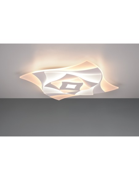 Trio Akita – Plafonnier LED 56W, dimmable, CCT 3000-6500K, 6550lm, avec télécommande et fonction mémoire