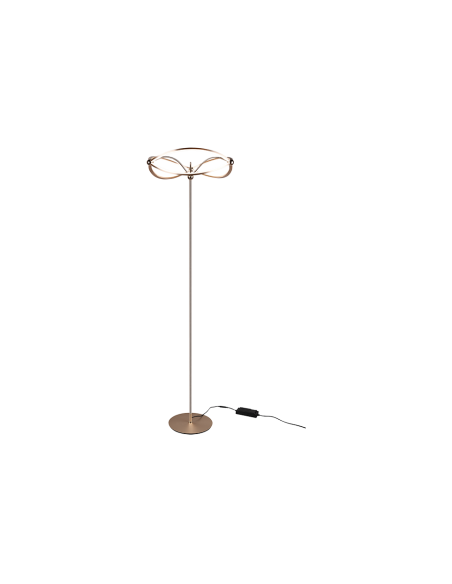 Trio Charivari – Lampadaire LED 31W, variateur intégré, laiton mat, 4100lm