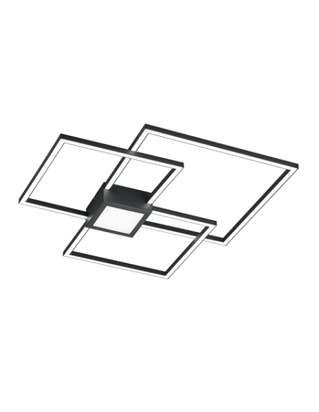 Trio Hydra – Plafonnier LED 38W, 4400 lm, 3000K, variateur SWITCH, anthracite