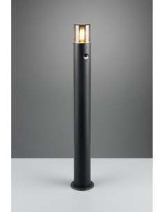 Trio Hoosic – Potelet extérieur avec détecteur de mouvement, design noir mat 2