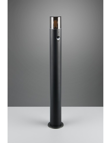 Potelet LED 1xE27 noir mat - détecteur de mouvement - Trio - Hoosic