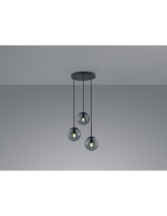 Trio Balini – suspension 3 lumières en verre fumé, réglable, design anthracite élégant 2