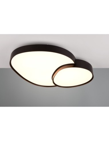 Trio Rise – plafonnier design noir mat, 2700 à 6500K, dimmable à distance