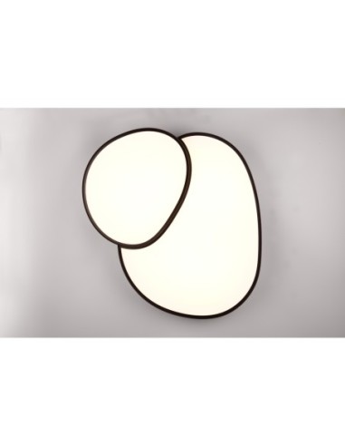 Plafonnier LED design noir mat, dimmable avec télécommande intérieur | Trio