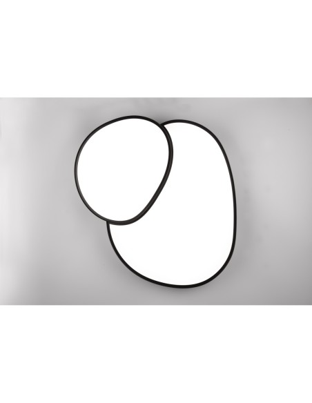 Plafonnier LED design noir mat, dimmable avec télécommande - Trio - Rise