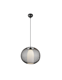 Trio Filo – Suspension E27 max. 60W, design verre & métal noir mat, style moderne