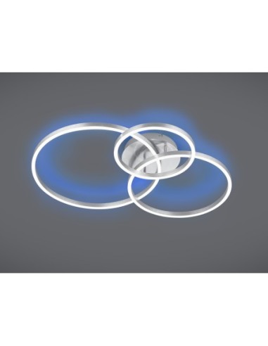 Plafonnier Led dimmable nickel mat RGB avec télécommande intérieur | Trio
