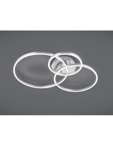 Plafonnier Led dimmable nickel mat RGB avec télécommande intérieur | Trio
