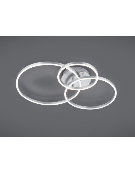 Plafonnier Led dimmable nickel mat RGB avec télécommande - Trio - Winona