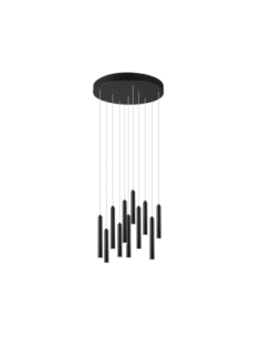 Trio Tubular – Suspension 11xLED SMD 2,8W, 3000K, noir mat avec variateur à 3 niveaux