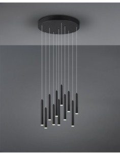 Trio Tubular – Suspension 11xLED SMD 2,8W, 3000K, noir mat avec variateur à 3 niveaux 2