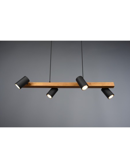 Suspension 4xGU10, Max. 35W, Métal Noir Mat  - Trio - Marley