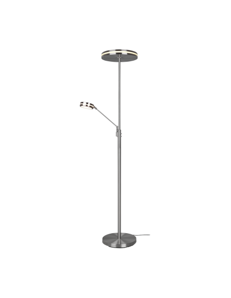 Trio Franklin – Lampadaire LED 35W + 6,5W, 4100 + 650 lm, 2700-4000K, variateur tactile, nickel mat