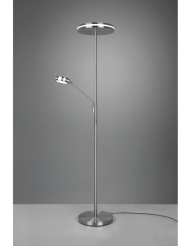 Lampadaire LED 35W + 6,5W, Nickel Mat, Variateur & Température Réglable - Trio - Franklin