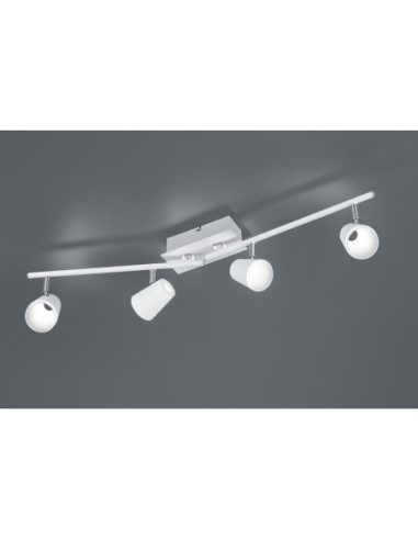 Trio Narcos – Bar à 4 spots LED, 6,5W, 600 lm, 3000K, couleur blanc mat, orientable