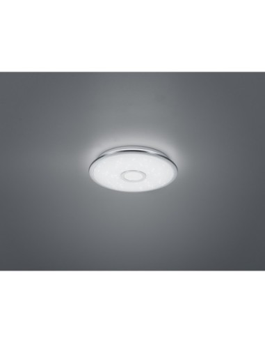 Trio Osaka – Plafonnier LED dimmable 27W, chromé/blanc, 3000-5500K, télécommande incluse