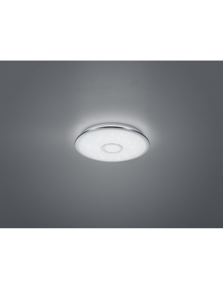Trio Osaka – Plafonnier LED dimmable 27W, chromé/blanc, 3000-5500K, télécommande incluse