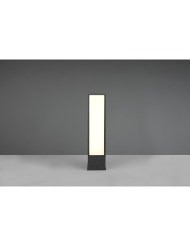 Trio Fuerte – Balise extérieure LED 15W (1700 lm), IP54, aluminium moulé anthracite, lumière chaleureuse