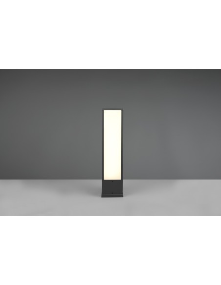 Trio Fuerte – Balise extérieure LED 15W (1700 lm), IP54, aluminium moulé anthracite, lumière chaleureuse
