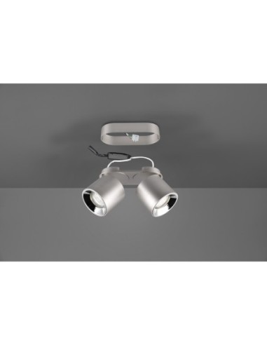 Spot 2xGU10, max. 10W, Métal Nickel Mat intérieur | Trio