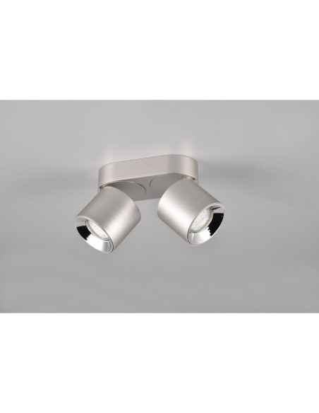 Spot 2xGU10, max. 10W, Métal Nickel Mat - Trio - Guayana