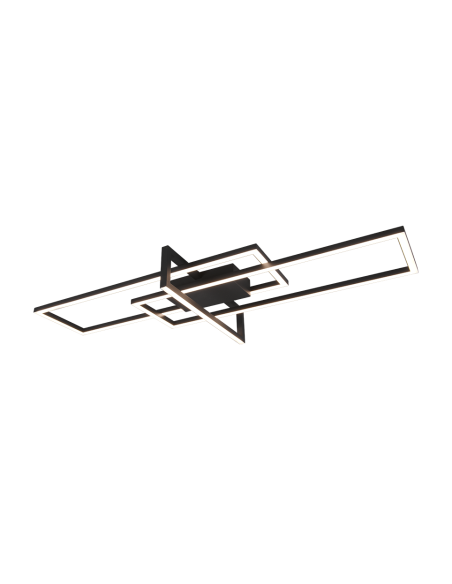 Trio Salinas – Plafonnier LED SMD, 34W, 3900lm, 3000K, variateur de luminosité, noir mat