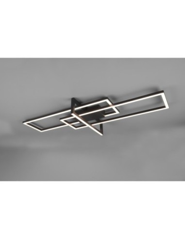 Trio Salinas – Plafonnier et applique LED SMD, 34W, 3900lm, 3000K, design moderne, noir mat
