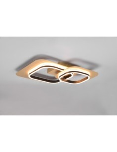 Trio – Lugo – Plafonnier LED 28W, 3400lm, carré noir et or 2